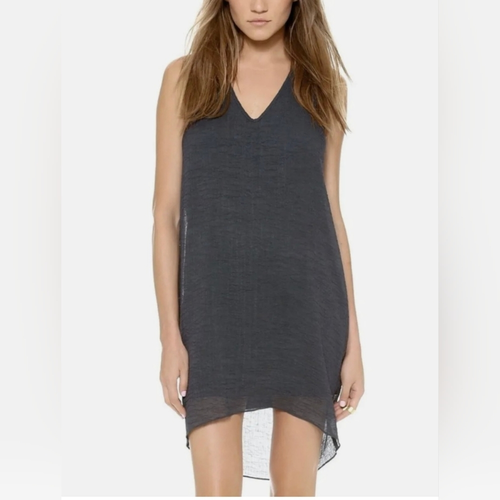 Helmut Lang sleeveless Side Drape Breeze dress, in teal blue